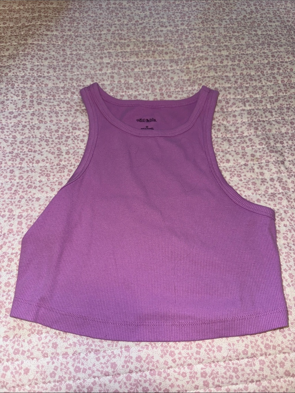 wild fable Purple Ribbed Cropped Tank Top